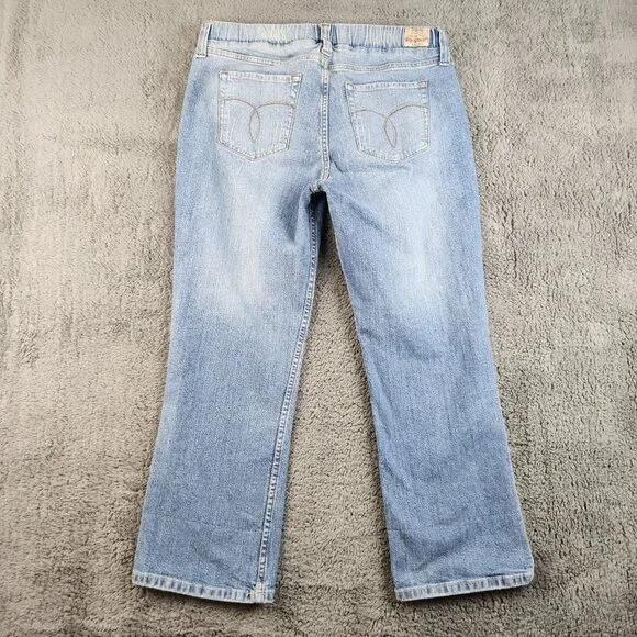 Women's High-Rise Kick Boot Jeans Size 14/15 Paris Blues Elastic Waist Ladies - Picture 2 of 10